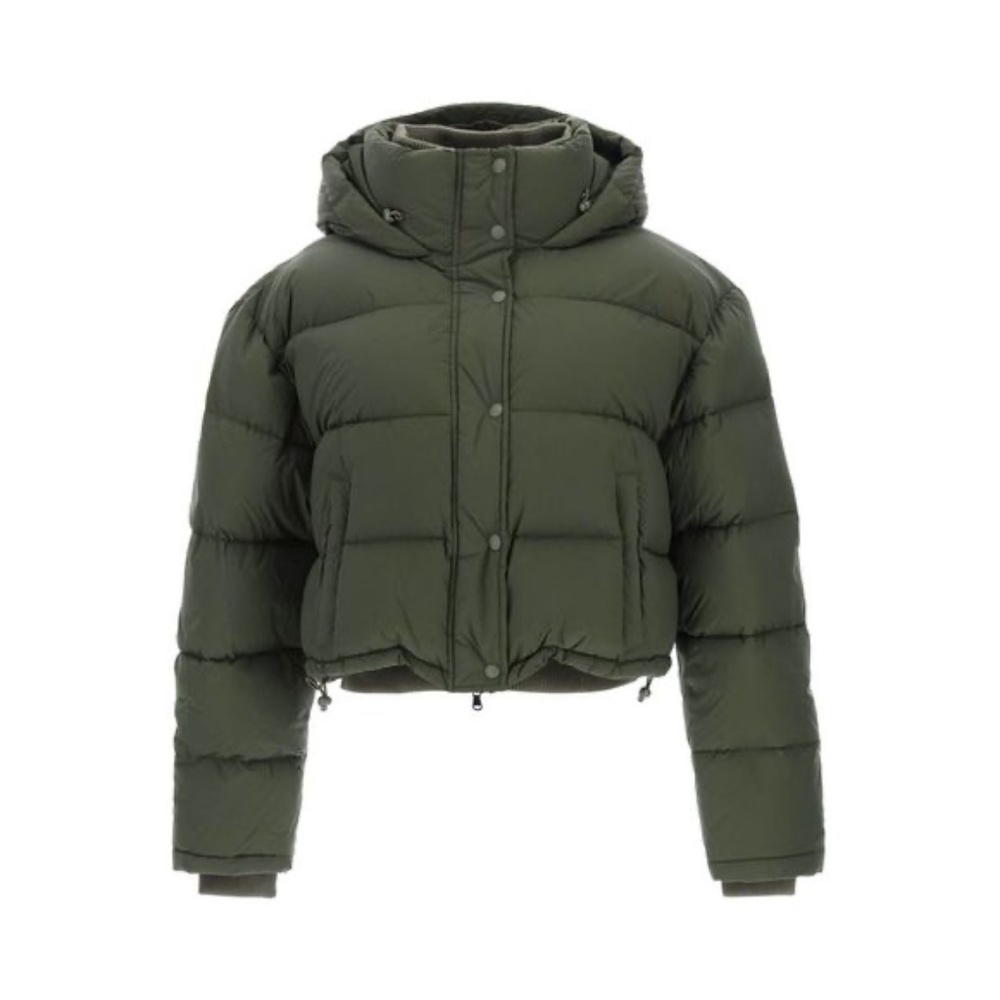 Wardrobe NYC Green Puffer Cropped Jacket SZ M NWT